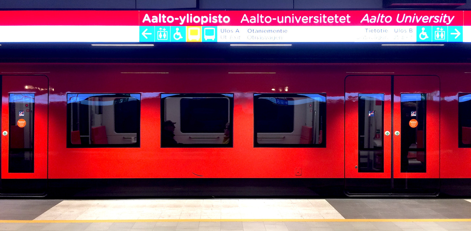 [Photo of Aalto University metro station]